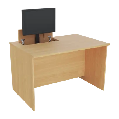 PC - VM1 - 120 stůl  s mechanickým výsuvem (1x) monitoru, 750x1200x800 mm lamino - javor horský